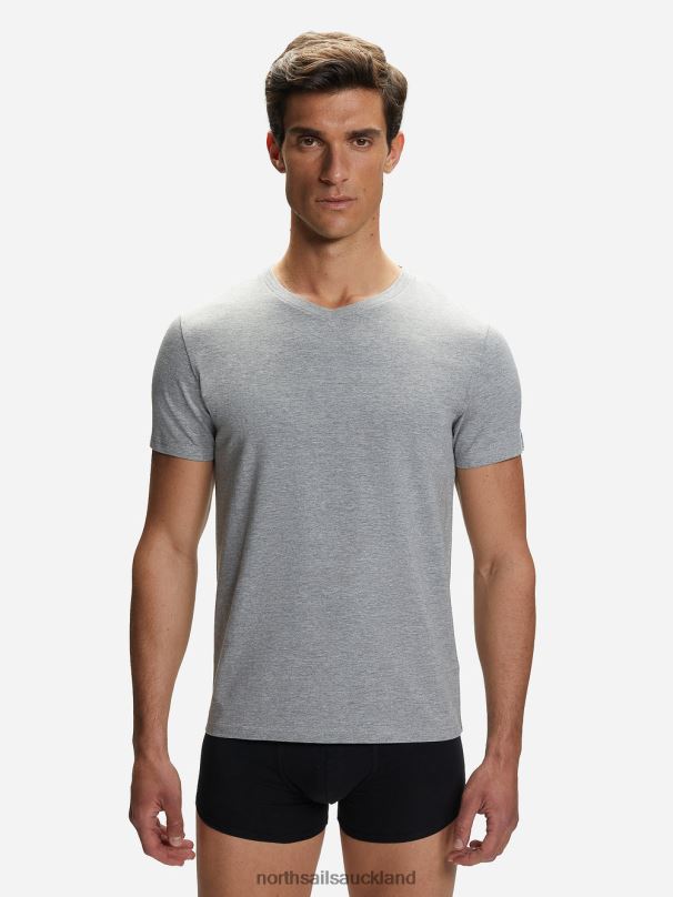 COTTON V-NECK T-SHIRT Grey melange Clothing Men X20HV503 North Sails