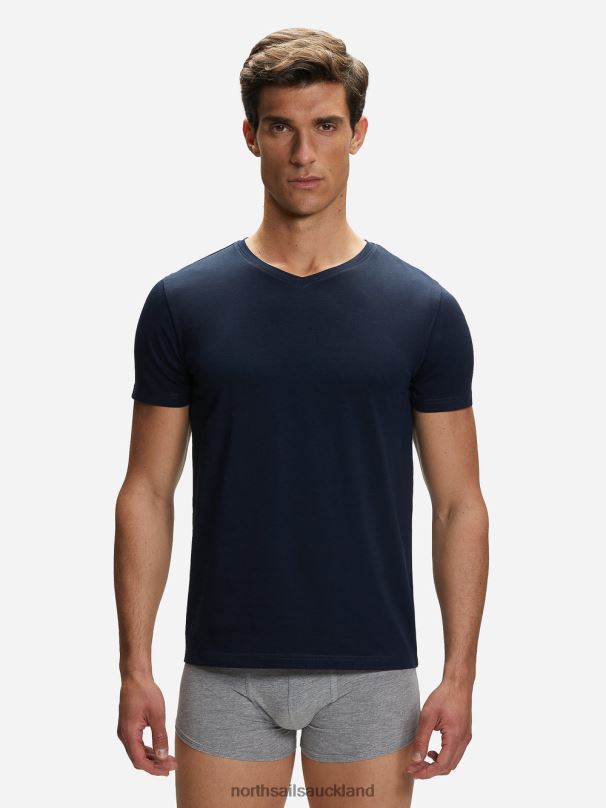 COTTON V-NECK T-SHIRT Navy blue Clothing Men X20HV502 North Sails