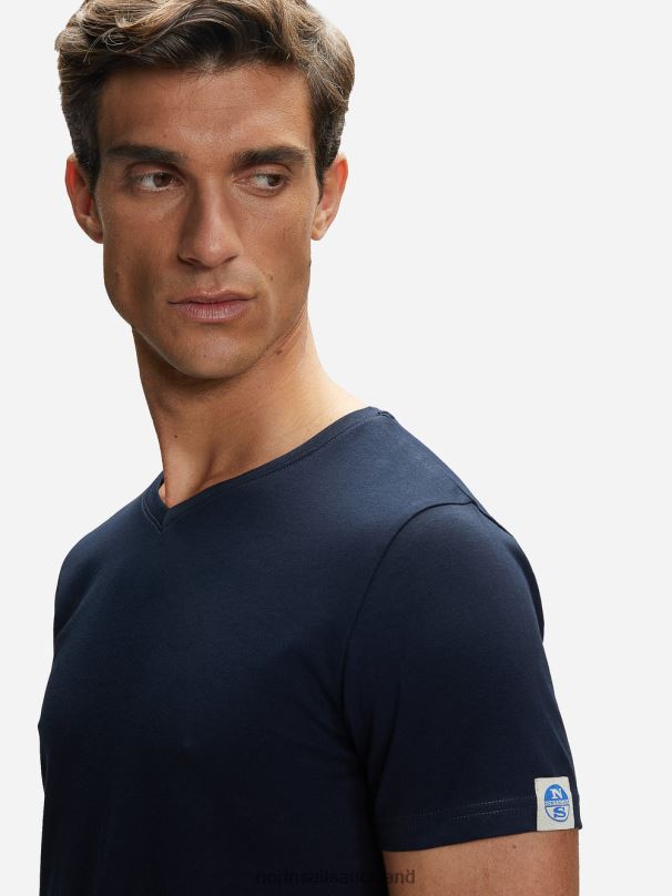 COTTON V-NECK T-SHIRT Navy blue Clothing Men X20HV502 North Sails