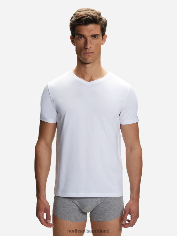 COTTON V-NECK T-SHIRT White Clothing Men X20HV501 North Sails