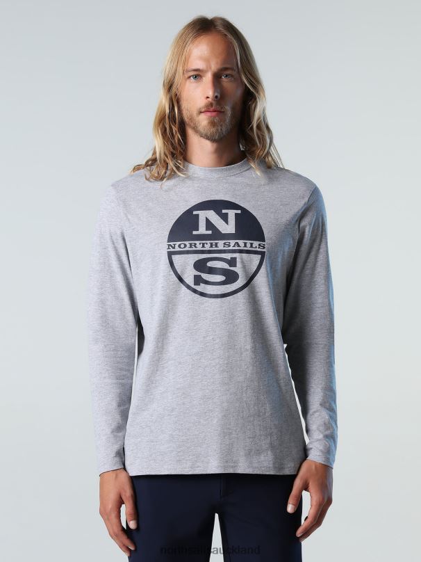 ORGANIC JERSEY T-SHIRT Medium grey melange Clothing Men X20HV817 North Sails