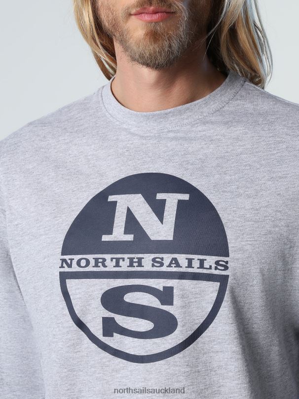 ORGANIC JERSEY T-SHIRT Medium grey melange Clothing Men X20HV817 North Sails