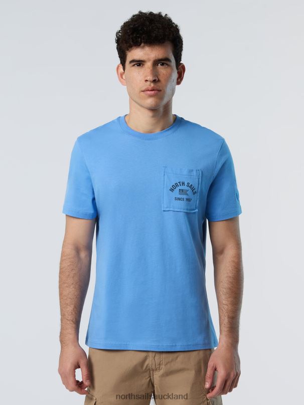 T-SHIRT WITH CHEST POCKET Cornflower blue Clothing Men X20HV161 North Sails