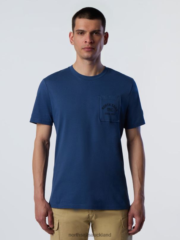 T-SHIRT WITH CHEST POCKET Dark denim Clothing Men X20HV163 North Sails