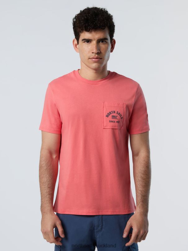 T-SHIRT WITH CHEST POCKET Spiced coral Clothing Men X20HV162 North Sails