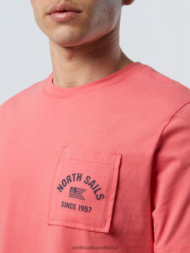 T-SHIRT WITH CHEST POCKET Spiced coral Clothing Men X20HV162 North Sails