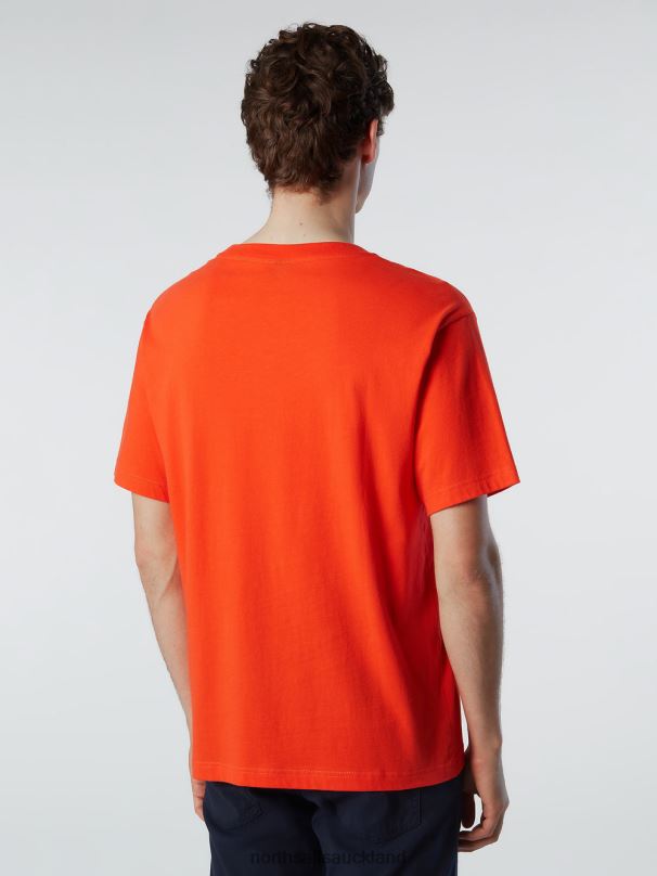 T-SHIRT WITH CHEST PRINT Bright orange Clothing Men X20HV153 North Sails