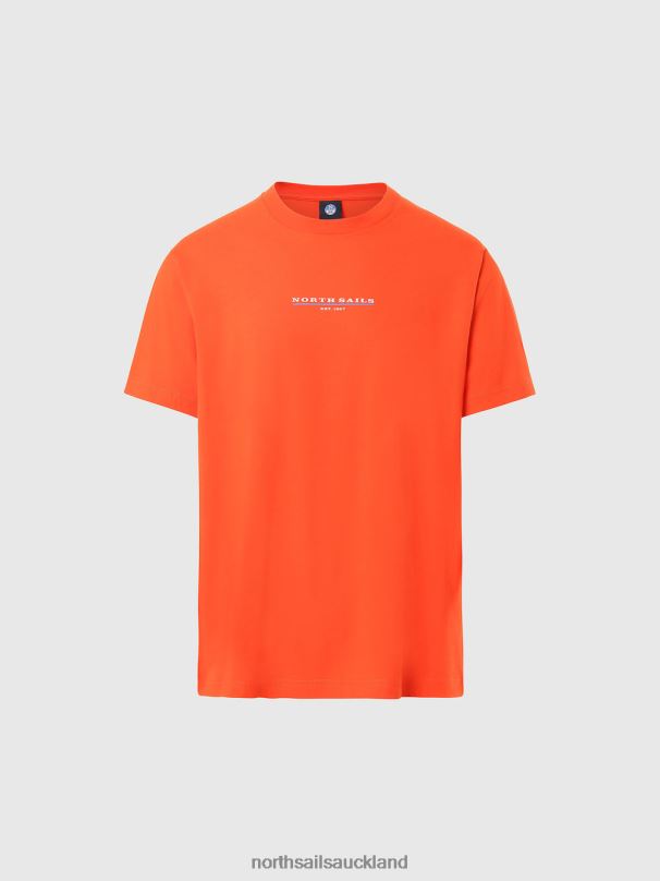 T-SHIRT WITH CHEST PRINT Bright orange Clothing Men X20HV153 North Sails