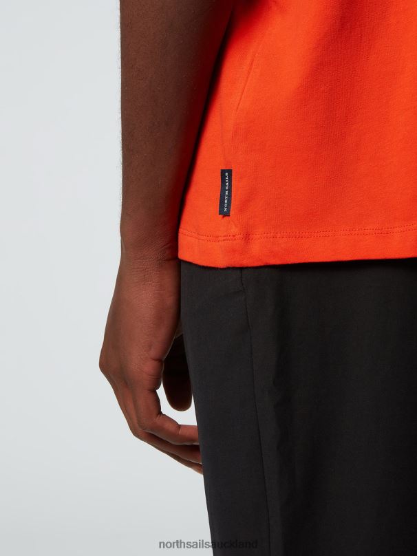 T-SHIRT WITH CHEST PRINT Bright orange Clothing Men X20HV164 North Sails