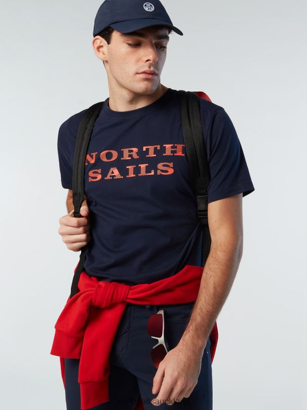 T-SHIRT WITH CHEST PRINT Navy blue Clothing Men X20HV143 North Sails