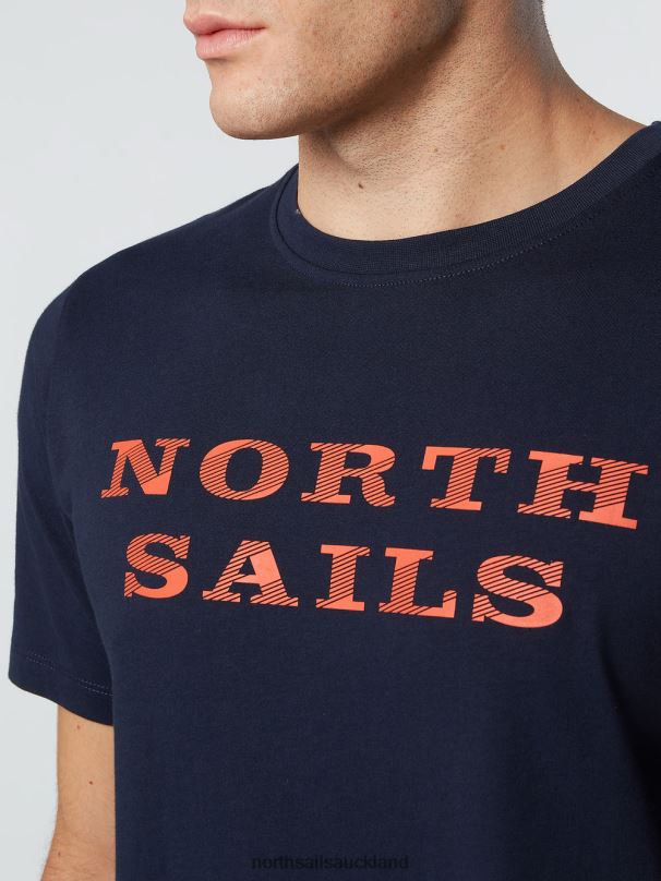 T-SHIRT WITH CHEST PRINT Navy blue Clothing Men X20HV143 North Sails