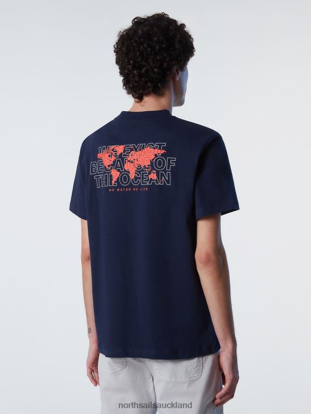 T-SHIRT WITH CHEST PRINT Navy blue Clothing Men X20HV165 North Sails