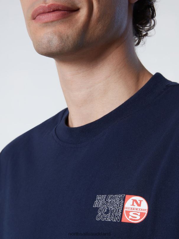 T-SHIRT WITH CHEST PRINT Navy blue Clothing Men X20HV165 North Sails