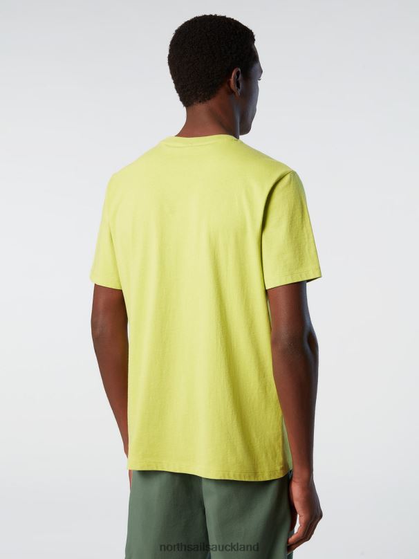T-SHIRT WITH FELT PATCH Lime Clothing Men X20HV196 North Sails