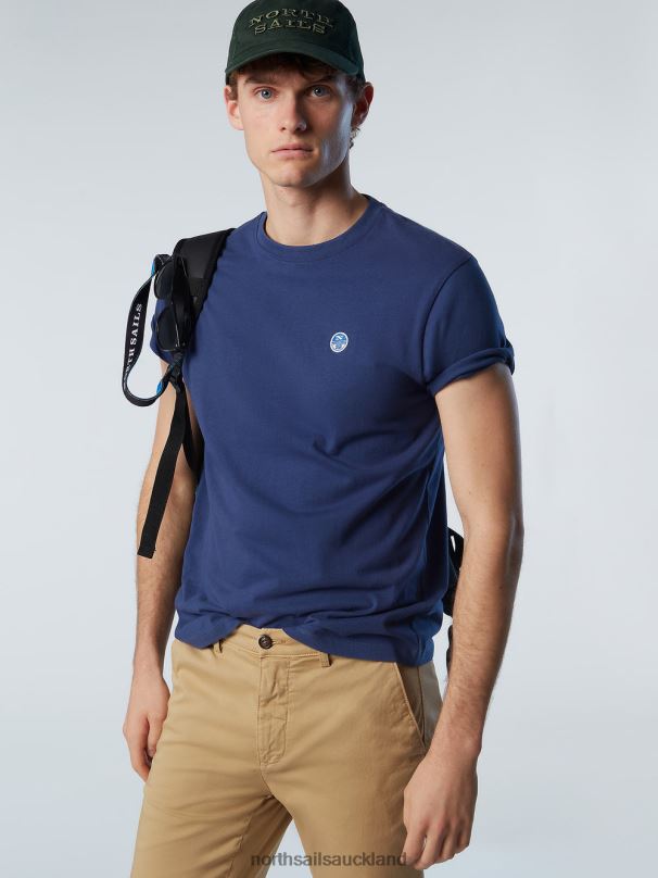 T-SHIRT WITH FELT PATCH Ocean blue Clothing Men X20HV198 North Sails