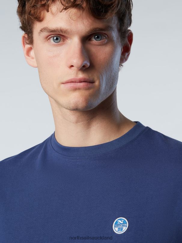 T-SHIRT WITH FELT PATCH Ocean blue Clothing Men X20HV198 North Sails