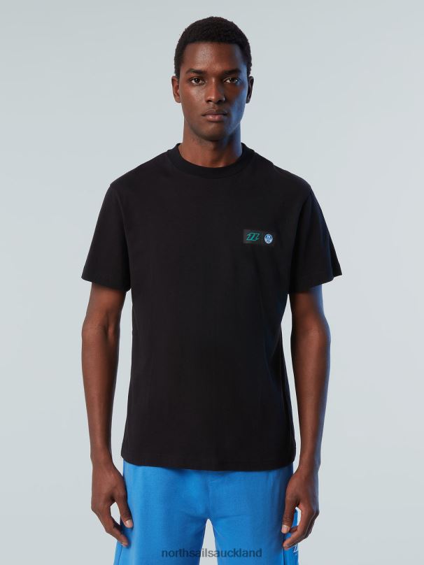 T-SHIRT WITH GRAPHIC PRINT Black Clothing Men X20HV135 North Sails