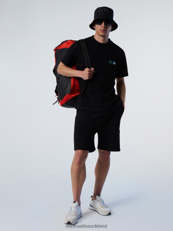 T-SHIRT WITH GRAPHIC PRINT Black Clothing Men X20HV139 North Sails