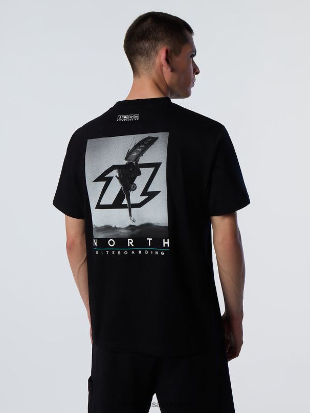 T-SHIRT WITH GRAPHIC PRINT Black Clothing Men X20HV139 North Sails
