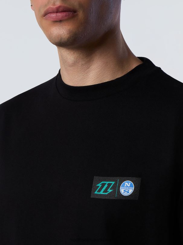 T-SHIRT WITH GRAPHIC PRINT Black Clothing Men X20HV139 North Sails