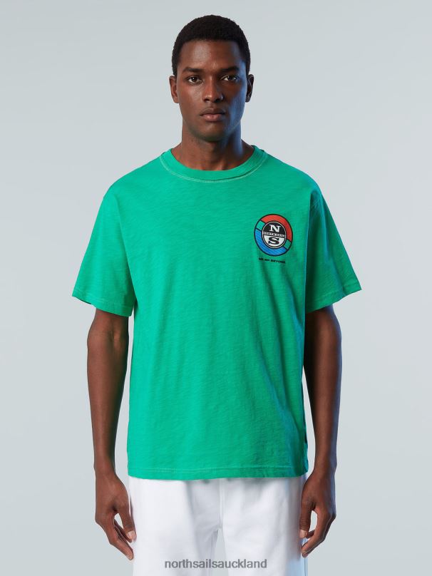 T-SHIRT WITH GRAPHIC PRINT Garden green Clothing Men X20HV149 North Sails