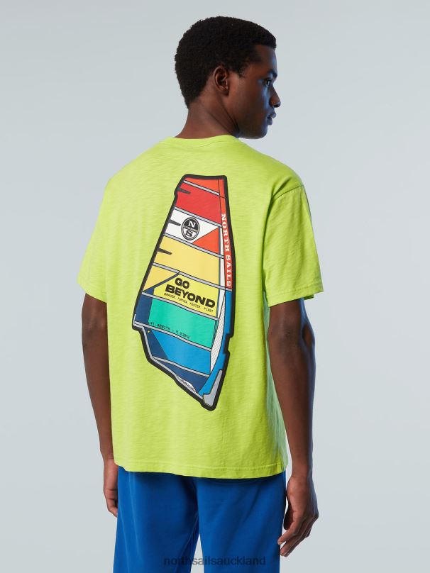 T-SHIRT WITH GRAPHIC PRINT Lime Clothing Men X20HV147 North Sails