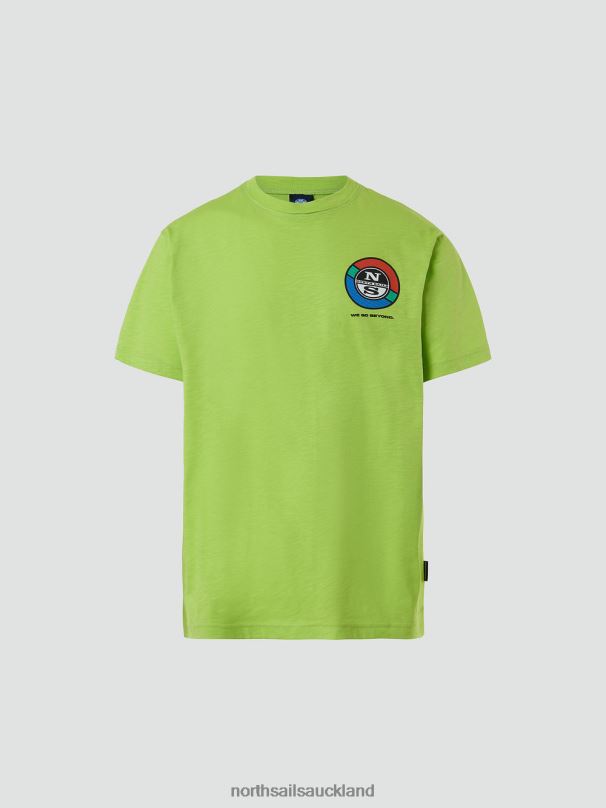 T-SHIRT WITH GRAPHIC PRINT Lime Clothing Men X20HV147 North Sails