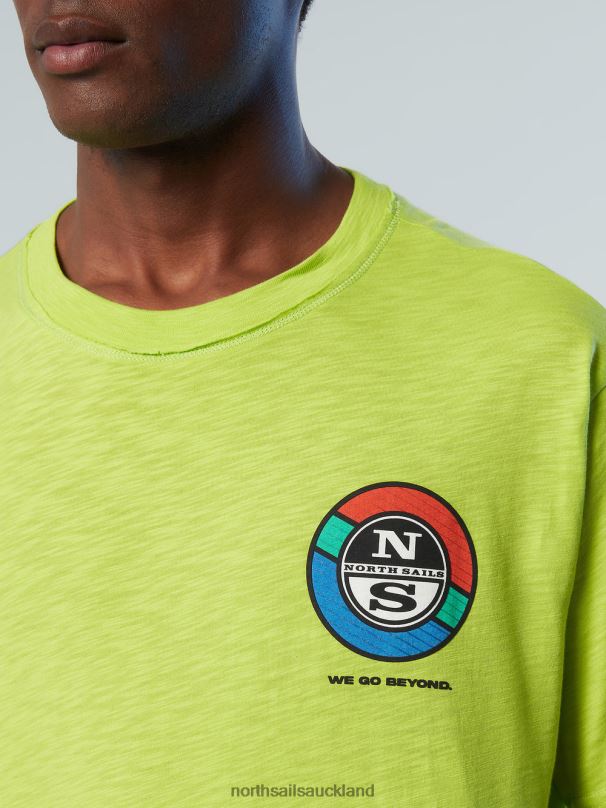 T-SHIRT WITH GRAPHIC PRINT Lime Clothing Men X20HV147 North Sails