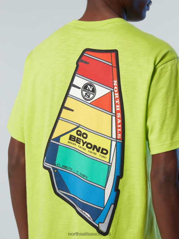 T-SHIRT WITH GRAPHIC PRINT Lime Clothing Men X20HV147 North Sails