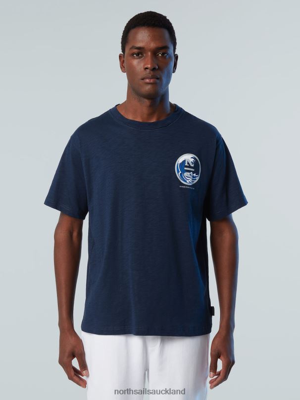 T-SHIRT WITH GRAPHIC PRINT Navy blue Clothing Men X20HV150 North Sails