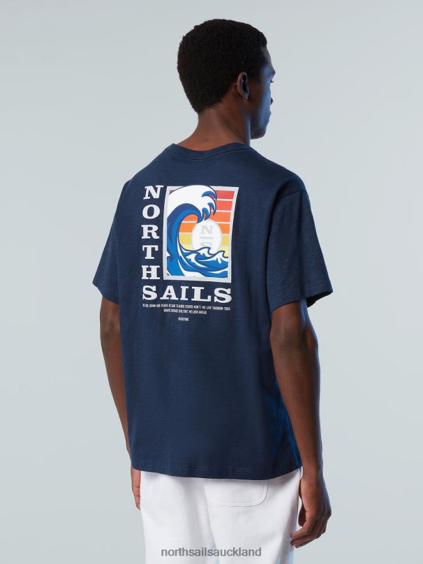 T-SHIRT WITH GRAPHIC PRINT Navy blue Clothing Men X20HV150 North Sails