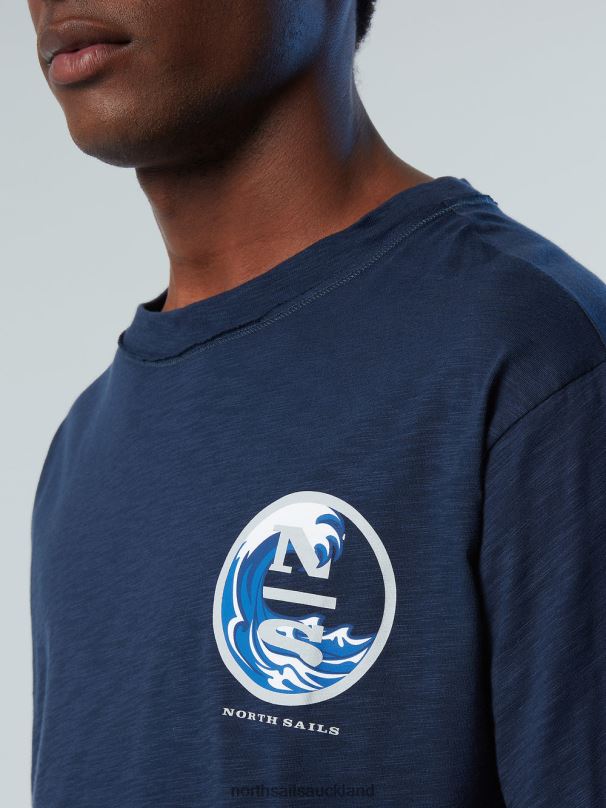 T-SHIRT WITH GRAPHIC PRINT Navy blue Clothing Men X20HV150 North Sails