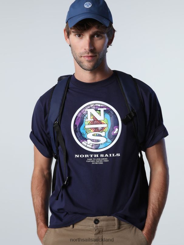 T-SHIRT WITH GRAPHIC PRINT Navy blue Clothing Men X20HV994 North Sails