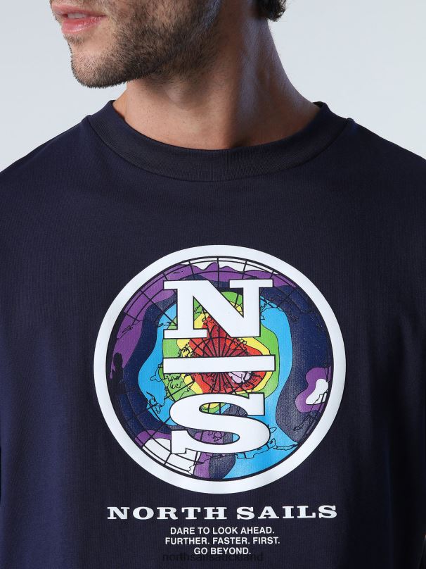 T-SHIRT WITH GRAPHIC PRINT Navy blue Clothing Men X20HV994 North Sails