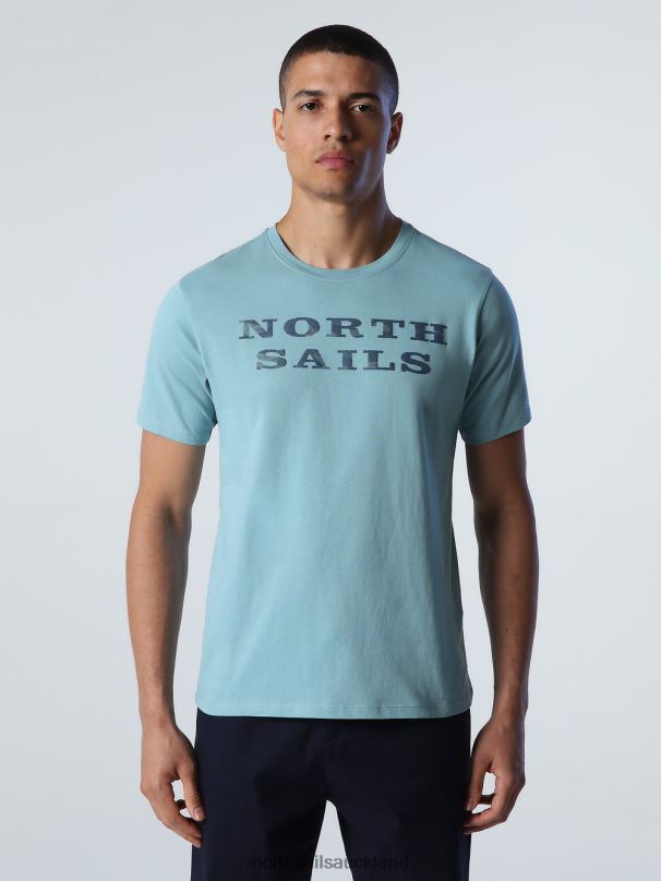 T-SHIRT WITH LETTERING Mineral blue Clothing Men X20HV998 North Sails