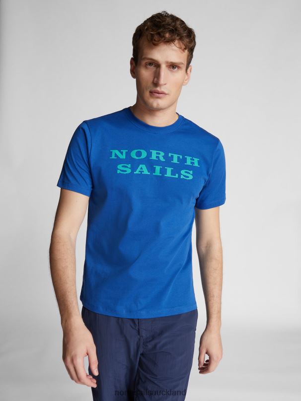 T-SHIRT WITH LETTERING Ocean blue Clothing Men X20HV1261 North Sails