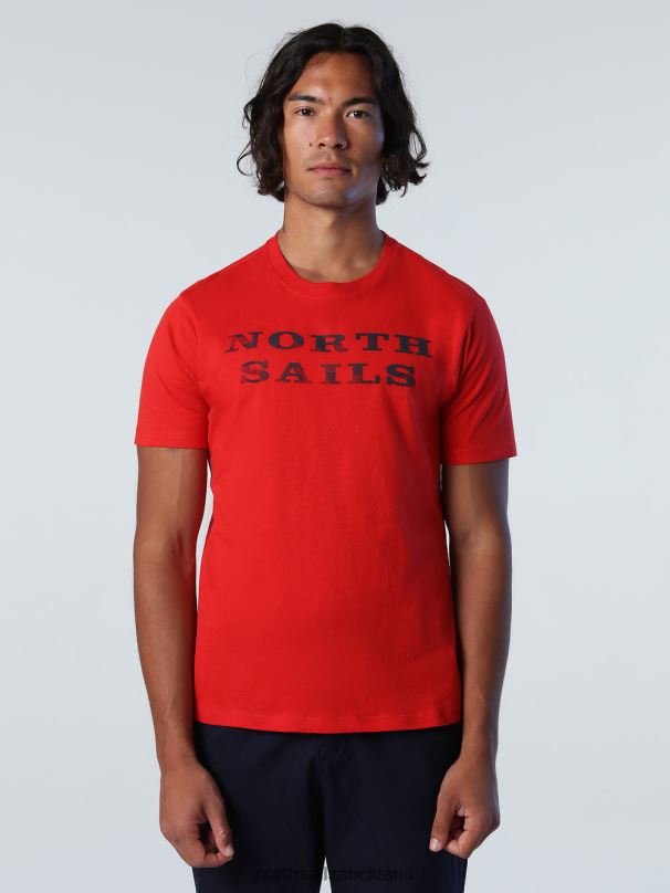 T-SHIRT WITH LETTERING Red Clothing Men X20HV996 North Sails
