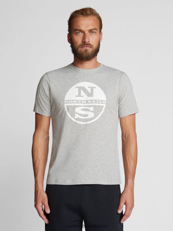 T-SHIRT WITH MAXI LOGO Grey melange Clothing Men X20HV1137 North Sails