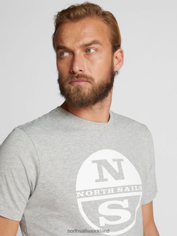 T-SHIRT WITH MAXI LOGO Grey melange Clothing Men X20HV1137 North Sails