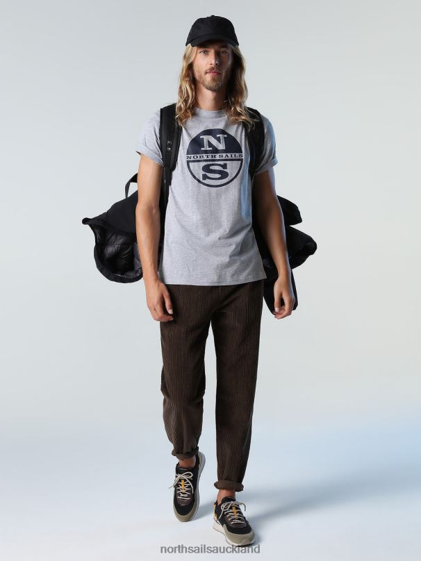 T-SHIRT WITH MAXI LOGO Medium grey melange Clothing Men X20HV928 North Sails