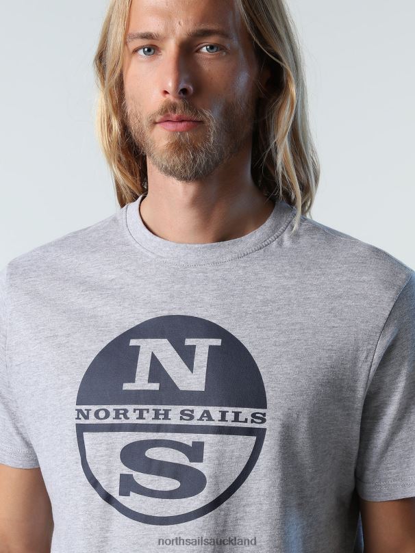 T-SHIRT WITH MAXI LOGO Medium grey melange Clothing Men X20HV928 North Sails