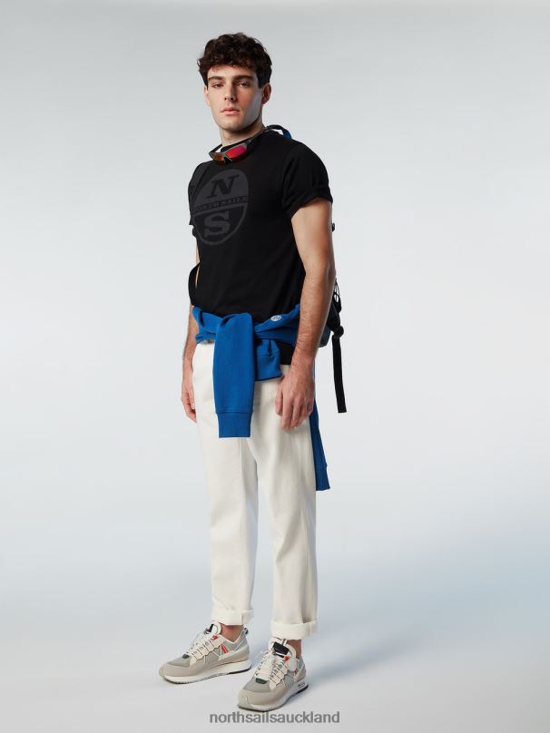 T-SHIRT WITH MAXI LOGO PRINT Black Clothing Men X20HV183 North Sails