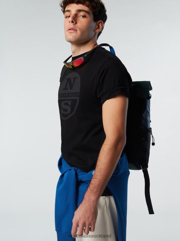 T-SHIRT WITH MAXI LOGO PRINT Black Clothing Men X20HV183 North Sails