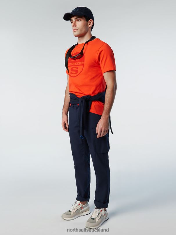 T-SHIRT WITH MAXI LOGO PRINT Bright orange Clothing Men X20HV175 North Sails