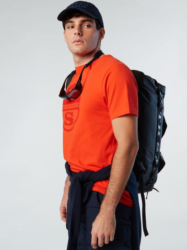 T-SHIRT WITH MAXI LOGO PRINT Bright orange Clothing Men X20HV175 North Sails