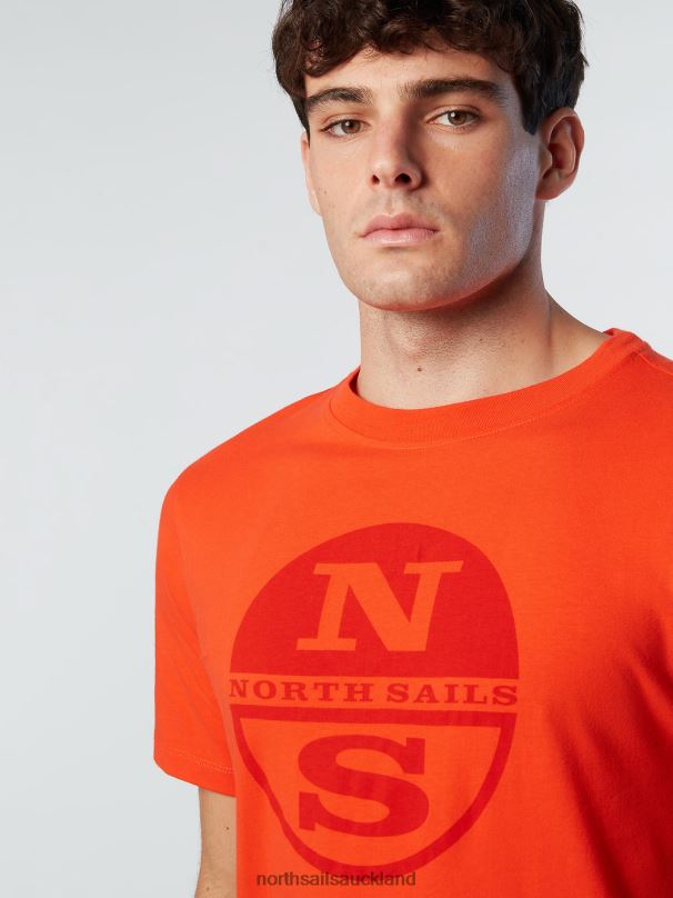 T-SHIRT WITH MAXI LOGO PRINT Bright orange Clothing Men X20HV175 North Sails