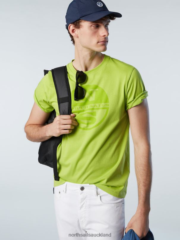 T-SHIRT WITH MAXI LOGO PRINT Lime Clothing Men X20HV173 North Sails
