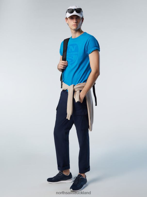 T-SHIRT WITH MAXI LOGO PRINT Turquoise Clothing Men X20HV180 North Sails