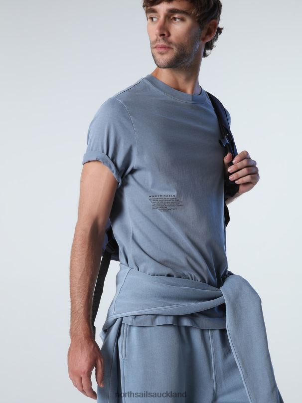 T-SHIRT WITH MINERAL DYE China blue Clothing Men X20HV920 North Sails