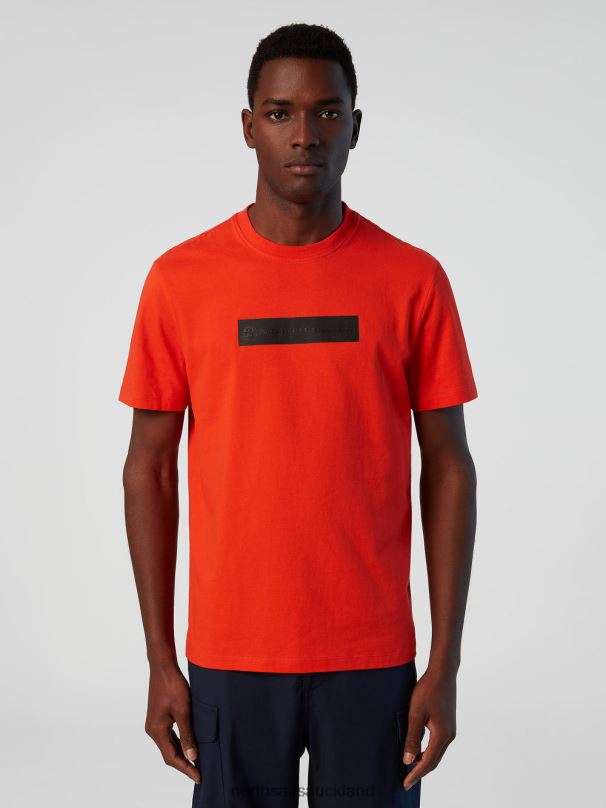 T-SHIRT WITH REFLECTIVE LOGO Bright orange Clothing Men X20HV169 North Sails